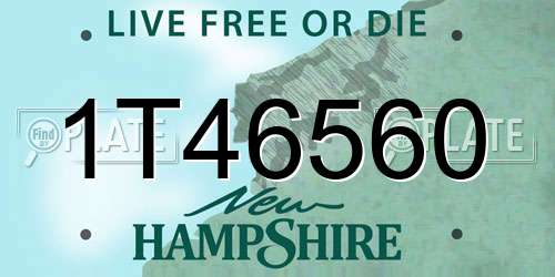 1T46560 New Hampshire License Plate