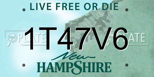 1T47V6 New Hampshire License Plate