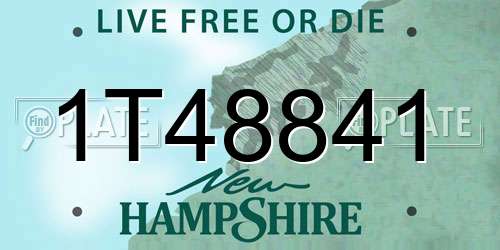 1T48841 New Hampshire License Plate
