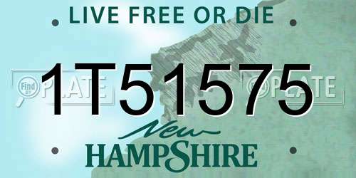 1T51575 New Hampshire License Plate