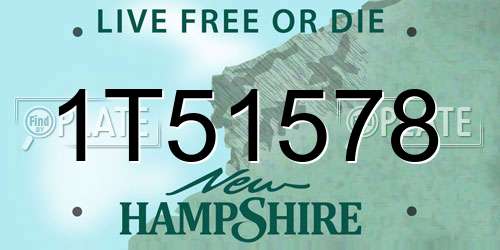 1T51578 New Hampshire License Plate
