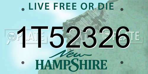 1T52326 New Hampshire License Plate