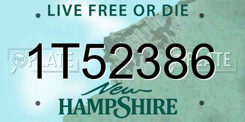 1T52386 New Hampshire License Plate