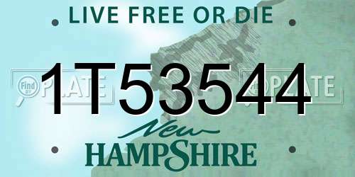 1T53544 New Hampshire License Plate