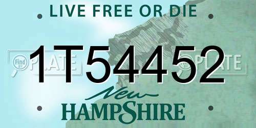1T54452 New Hampshire License Plate