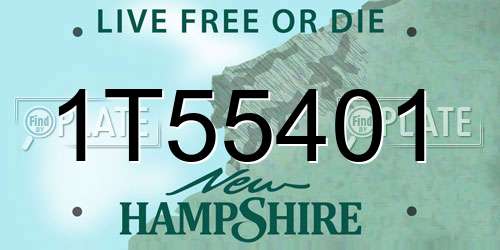 1T55401 New Hampshire License Plate