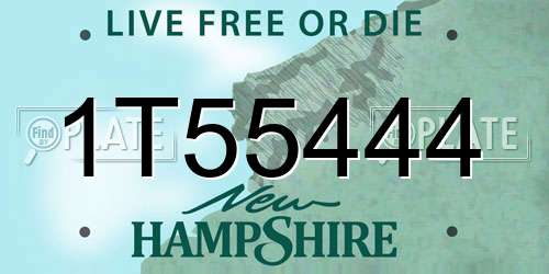 1T55444 New Hampshire License Plate
