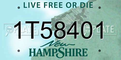 1T58401 New Hampshire License Plate