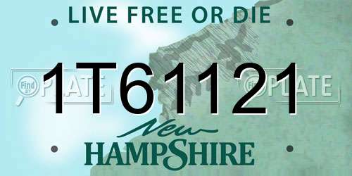 1T61121 New Hampshire License Plate