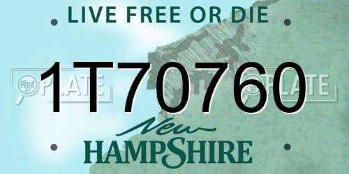 1T70760 New Hampshire License Plate