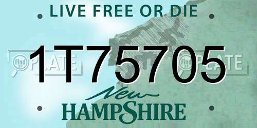 1T75705 New Hampshire License Plate