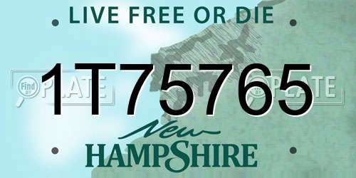 1T75765 New Hampshire License Plate
