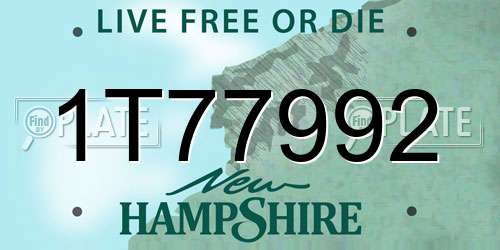 1T77992 New Hampshire License Plate
