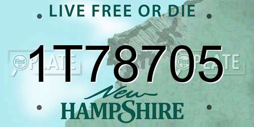 1T78705 New Hampshire License Plate