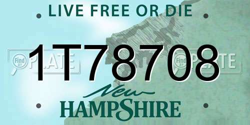 1T78708 New Hampshire License Plate