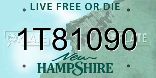 1T81090 New Hampshire License Plate