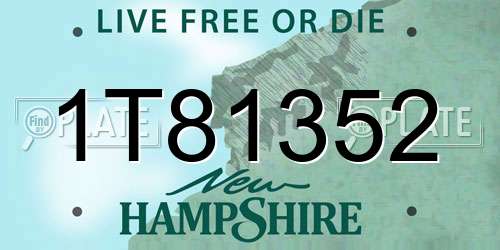 1T81352 New Hampshire License Plate