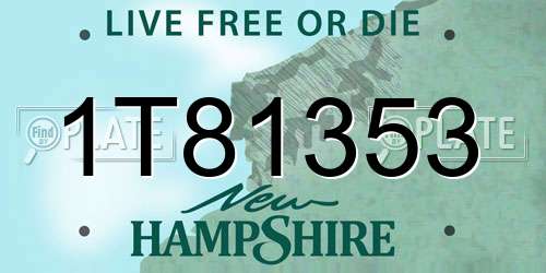 1T81353 New Hampshire License Plate