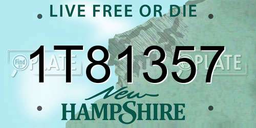 1T81357 New Hampshire License Plate