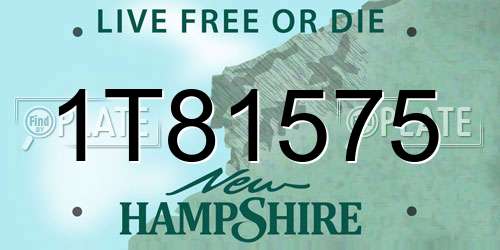 1T81575 New Hampshire License Plate