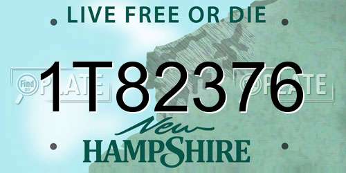 1T82376 New Hampshire License Plate