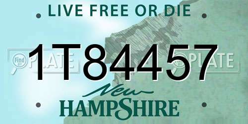 1T84457 New Hampshire License Plate