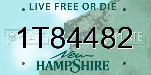 1T84482 New Hampshire License Plate