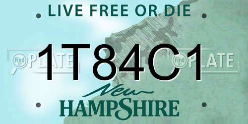 1T84C1 New Hampshire License Plate