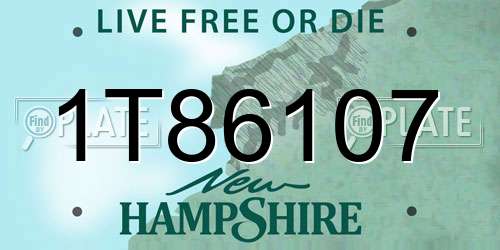 1T86107 New Hampshire License Plate