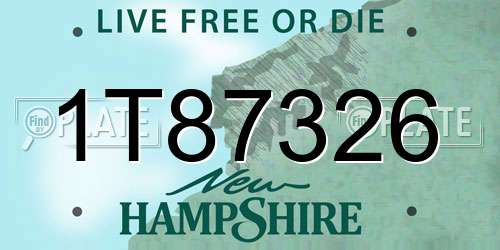 1T87326 New Hampshire License Plate