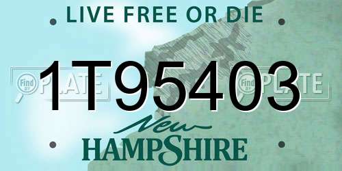 1T95403 New Hampshire License Plate