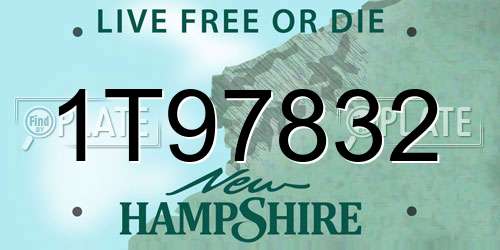 1T97832 New Hampshire License Plate