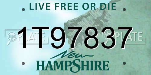 1T97837 New Hampshire License Plate