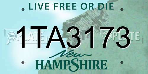 1TA3173 New Hampshire License Plate