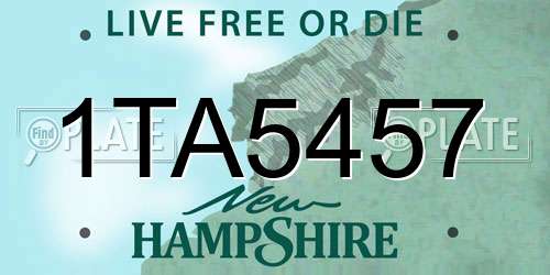 1TA5457 New Hampshire License Plate