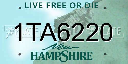 1TA6220 New Hampshire License Plate