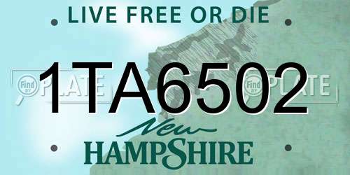 1TA6502 New Hampshire License Plate