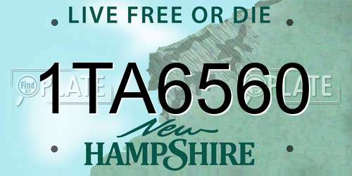 1TA6560 New Hampshire License Plate