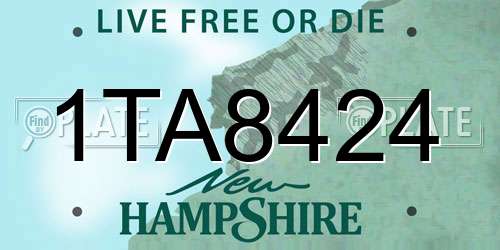 1TA8424 New Hampshire License Plate
