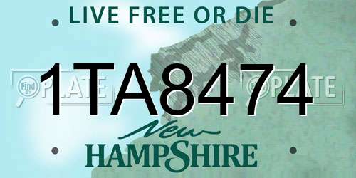 1TA8474 New Hampshire License Plate