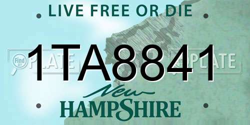 1TA8841 New Hampshire License Plate