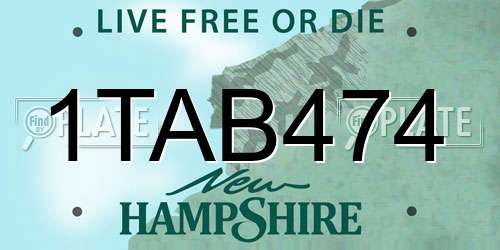 1TAB474 New Hampshire License Plate