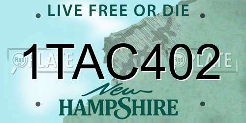 1TAC402 New Hampshire License Plate