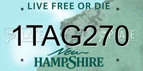 1TAG270 New Hampshire License Plate