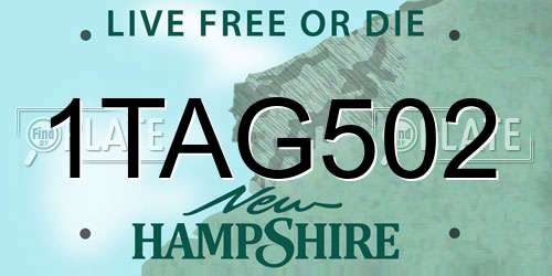 1TAG502 New Hampshire License Plate