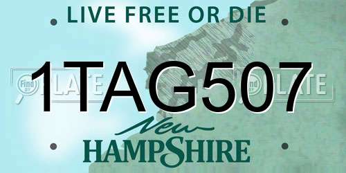 1TAG507 New Hampshire License Plate