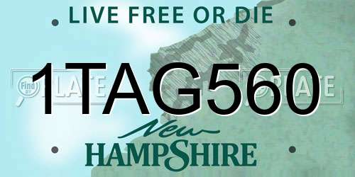1TAG560 New Hampshire License Plate