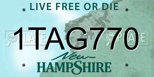 1TAG770 New Hampshire License Plate