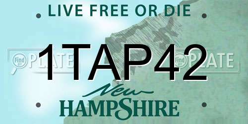 1TAP42 New Hampshire License Plate