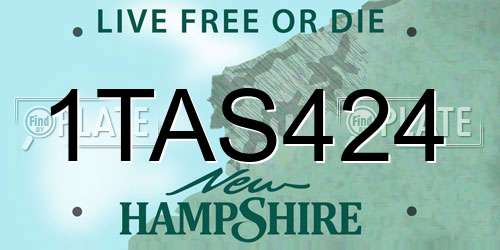 1TAS424 New Hampshire License Plate